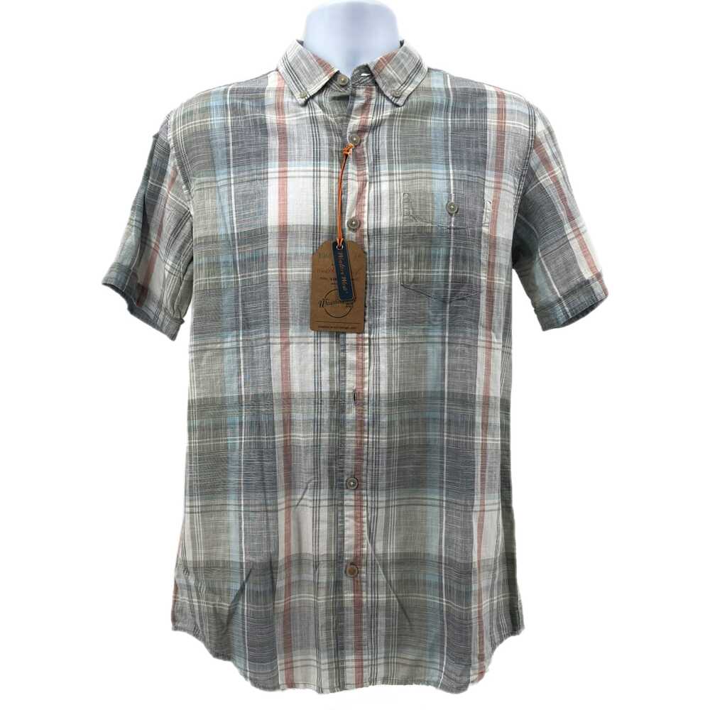 Weatherproof Green & Blue Plaid Button-Up Shirt | Size S